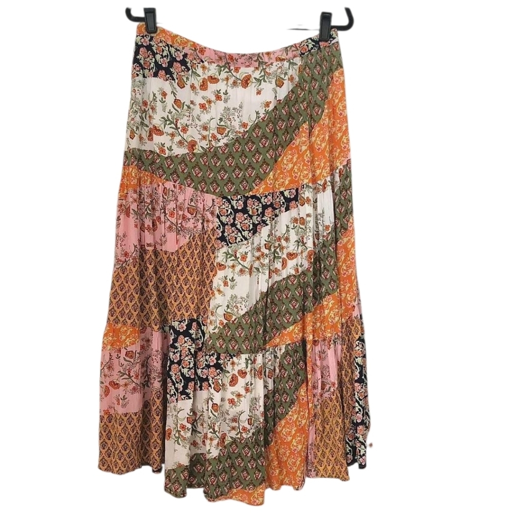 COLDWATER CREEK Women's Maxi Skirt Size XL Patchwork Bohemian